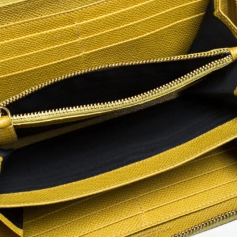 Cartera con cremallera Dolce & Gabbana Paglia de piel amarilla Amarillo en venta