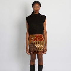 Dolce & Gabbana Paisley Floral Patchwork Corduroy Skirt