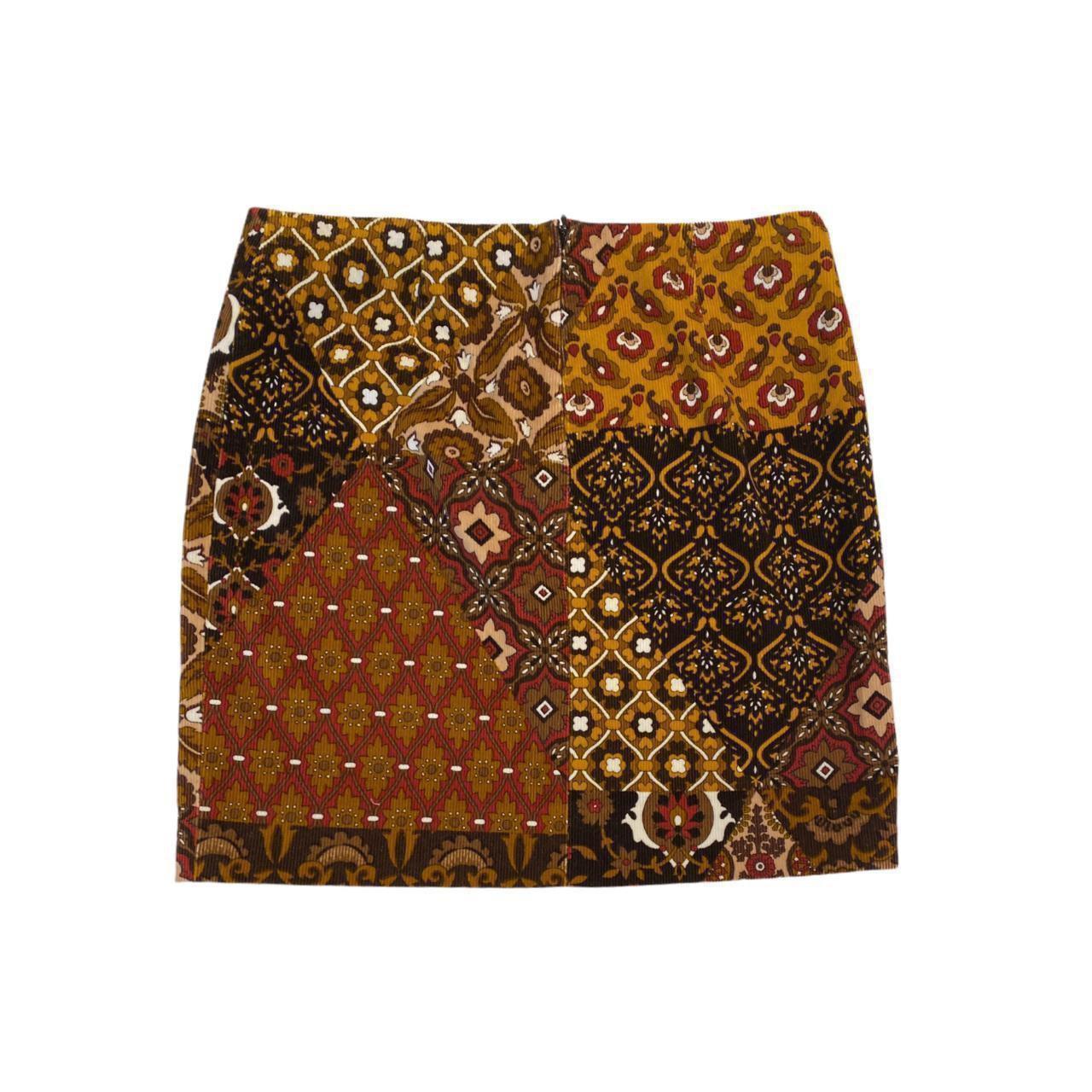Dolce & Gabbana Paisley Floral Patchwork Corduroy Skirt For Sale 4