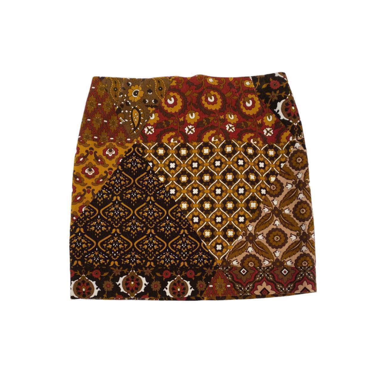 Dolce & Gabbana Paisley Floral Patchwork Corduroy Skirt For Sale 5