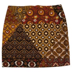 Dolce & Gabbana Paisley Floral Patchwork Corduroy Skirt