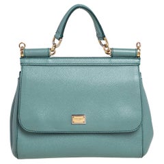 Dolce & Gabbana Pale Green Leather Medium Miss Sicily Bag