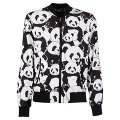 Dolce & Gabbana - Panda Printed Bomber Jacket with Logo Black White 46
