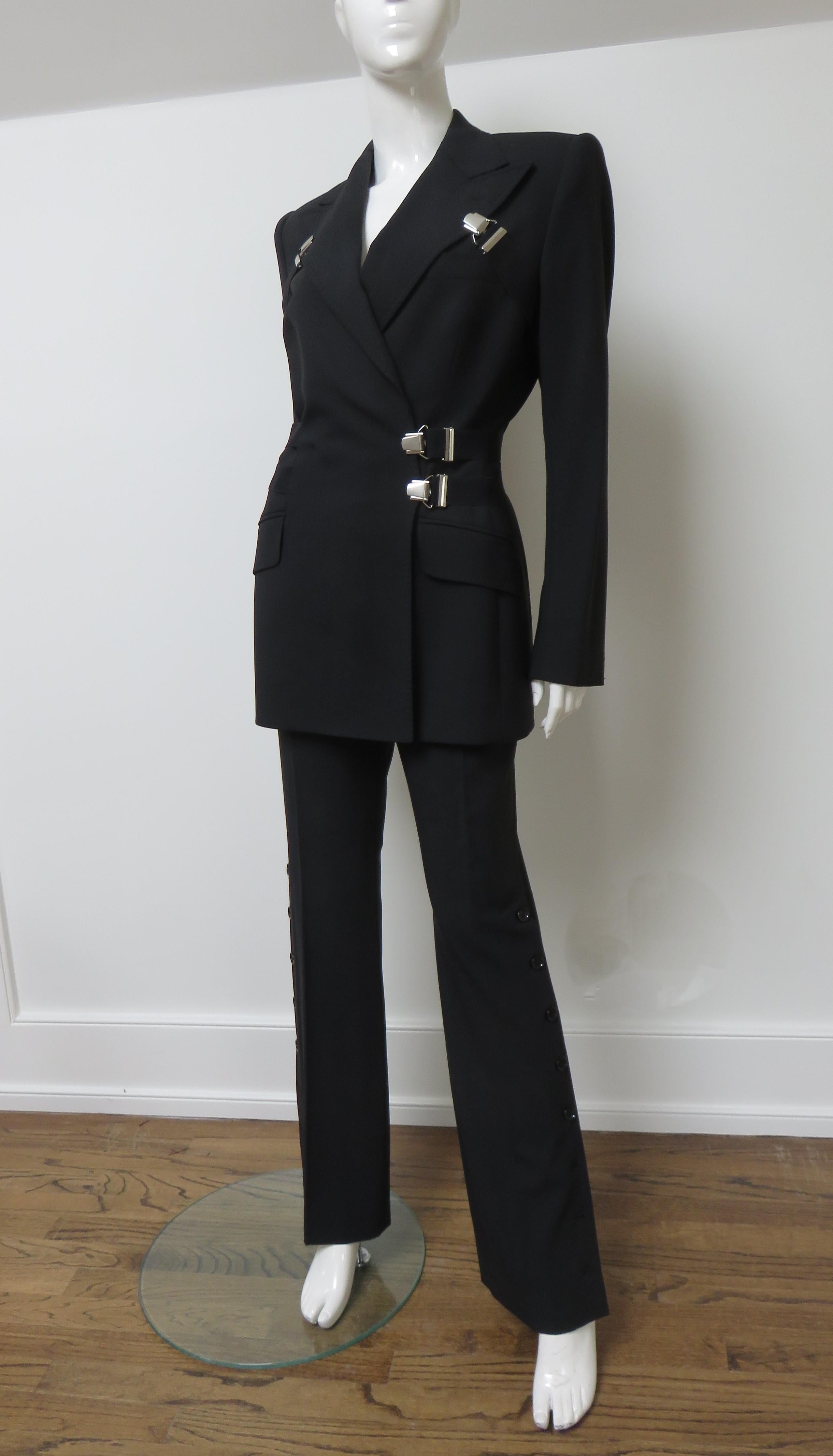 Dolce & Gabbana Pant Suit With Garter Jacket and Corset Pants 1990s en venta 7