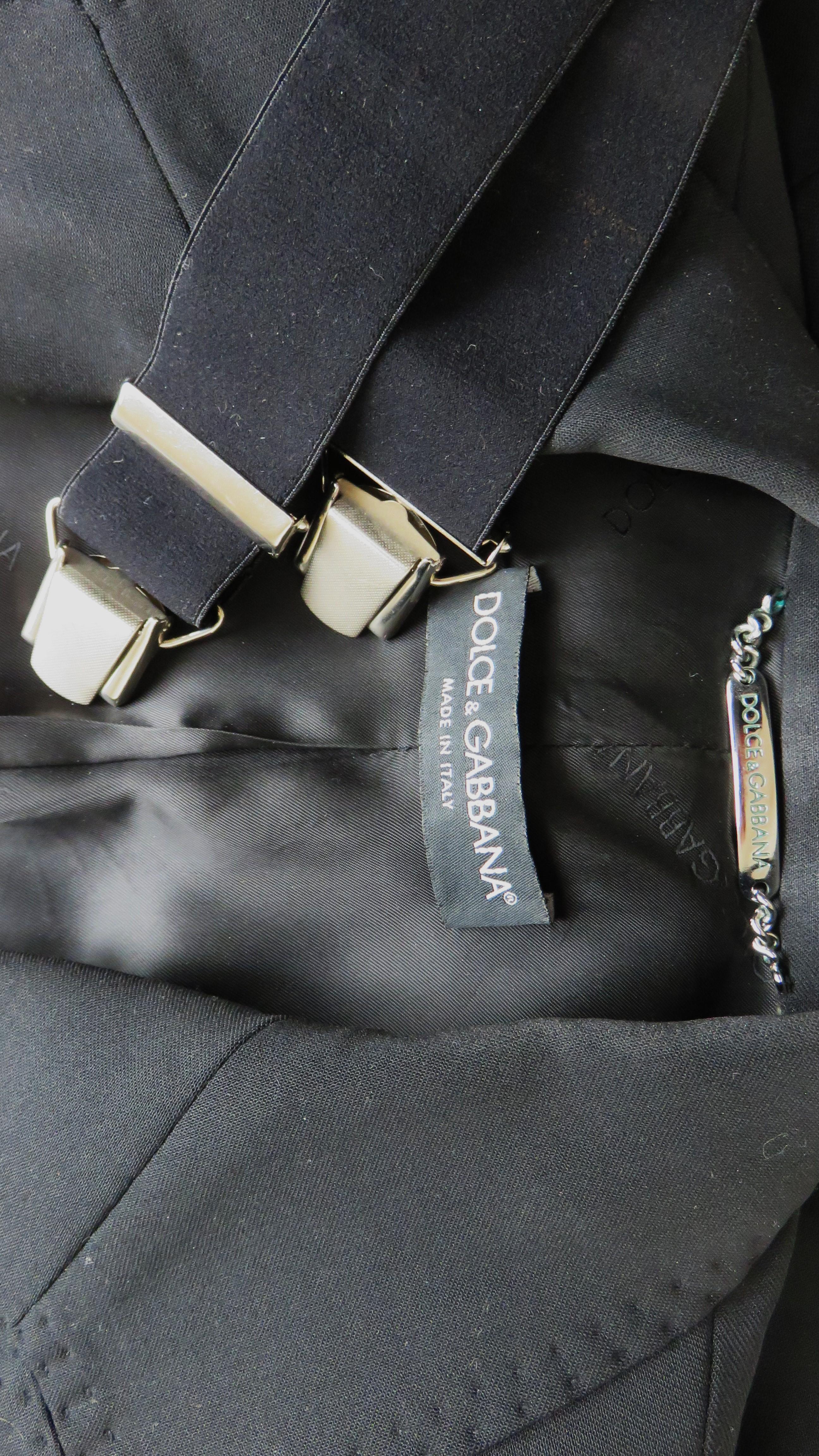 Dolce & Gabbana Pant Suit With Garter Jacket and Corset Pants 1990s en venta 13