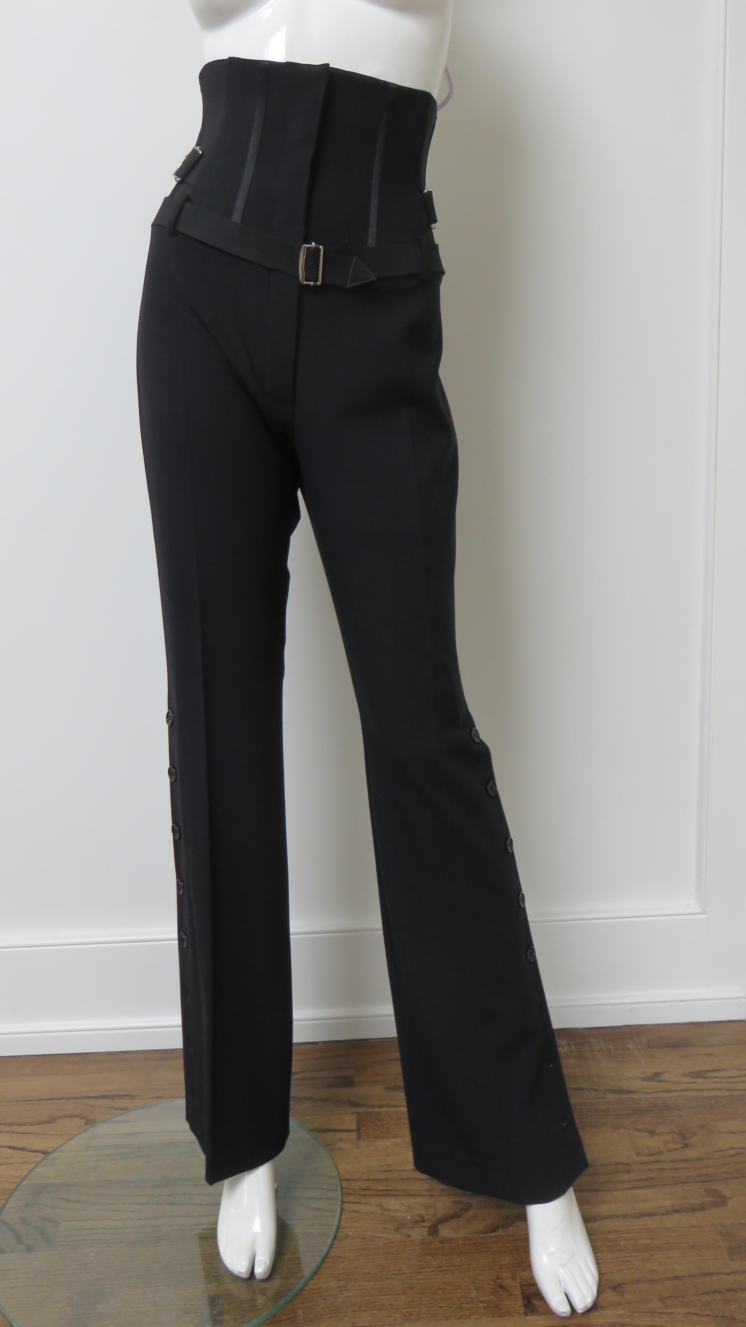 Dolce & Gabbana Pant Suit With Garter Jacket and Corset Pants 1990s en venta 2