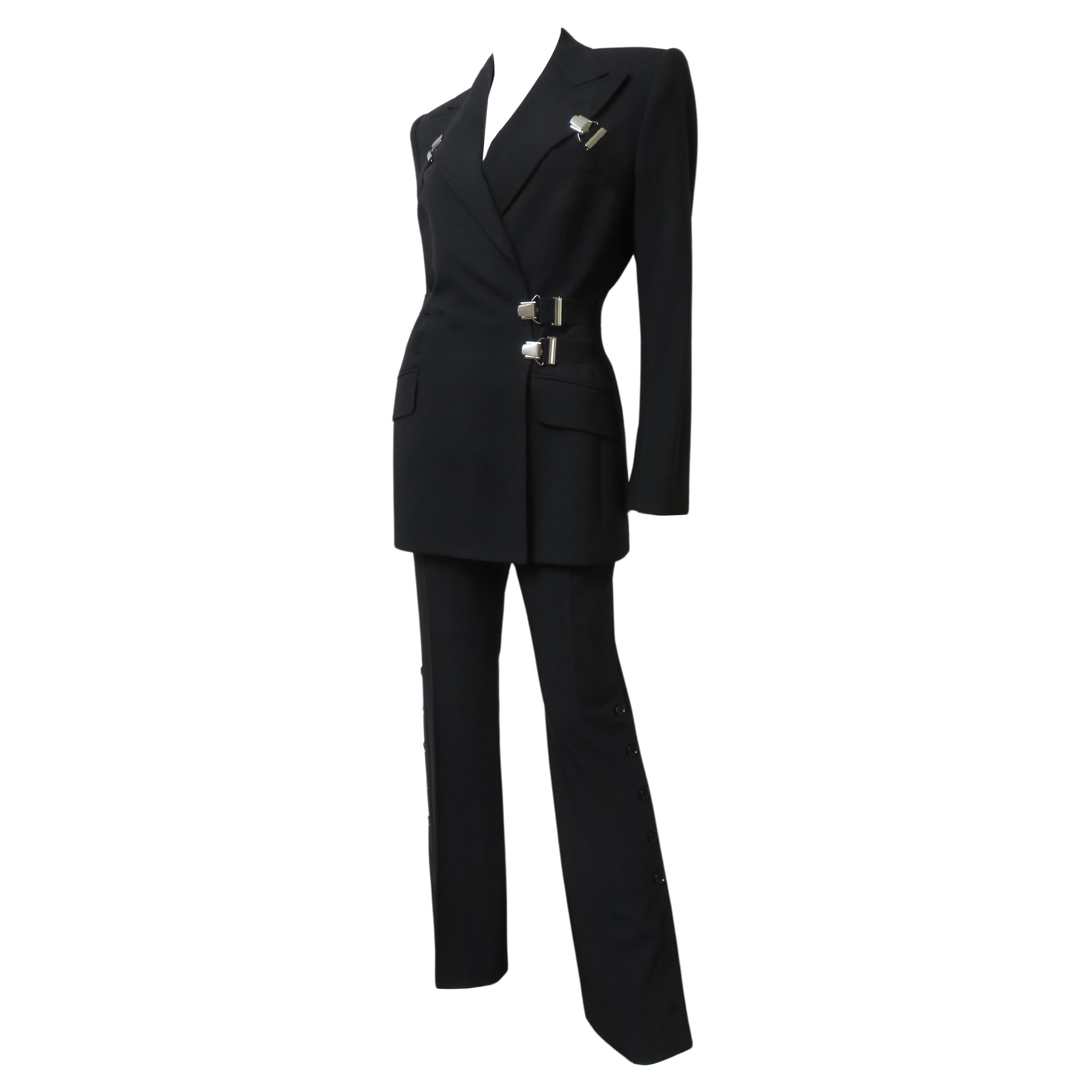 Dolce 
Gabbana Pant Suit With Garter Jacket and Corset Pants 1990s en venta