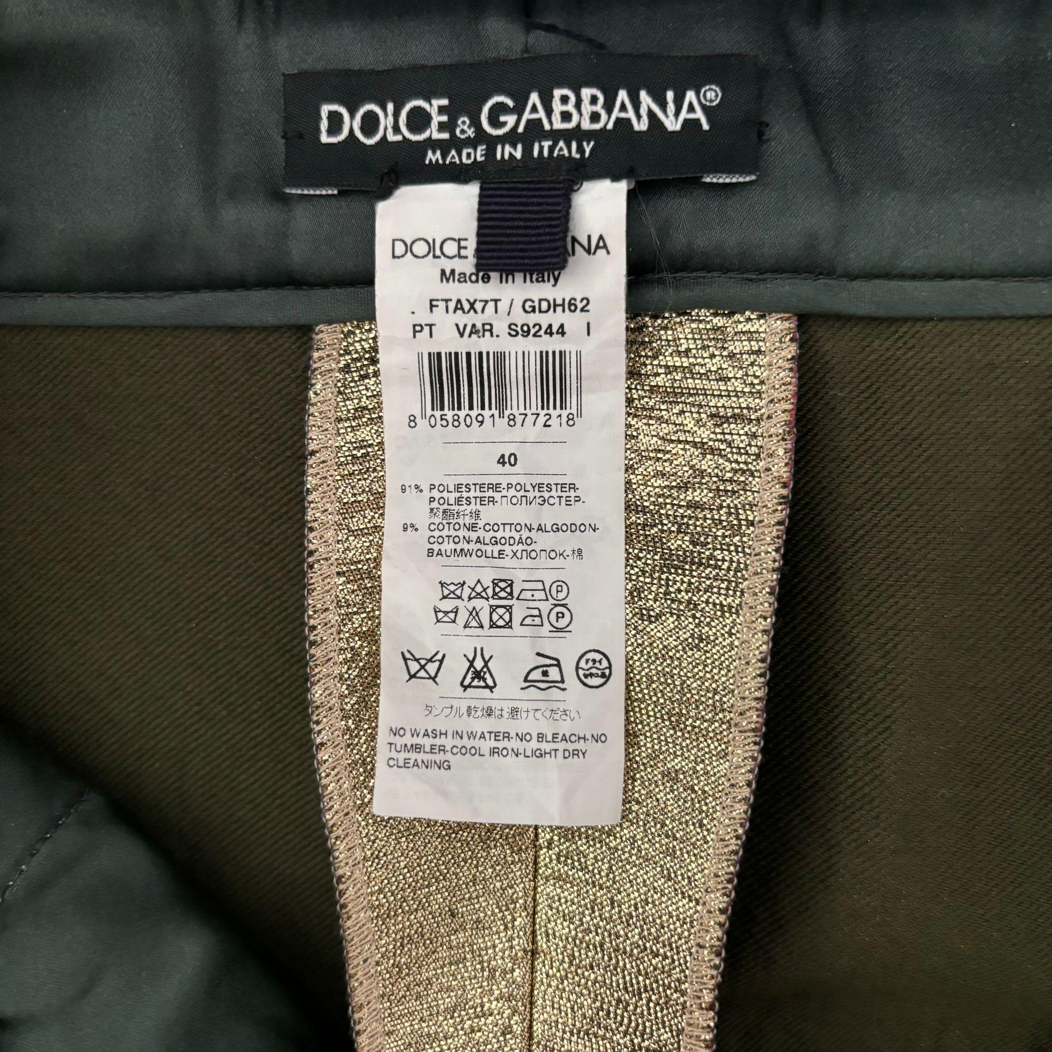 Dolce & Gabbana Couture-Hose aus goldenem, geblümtem Brokat, Kollektion Barock im Zustand „Hervorragend“ im Angebot in Basaluzzo, IT
