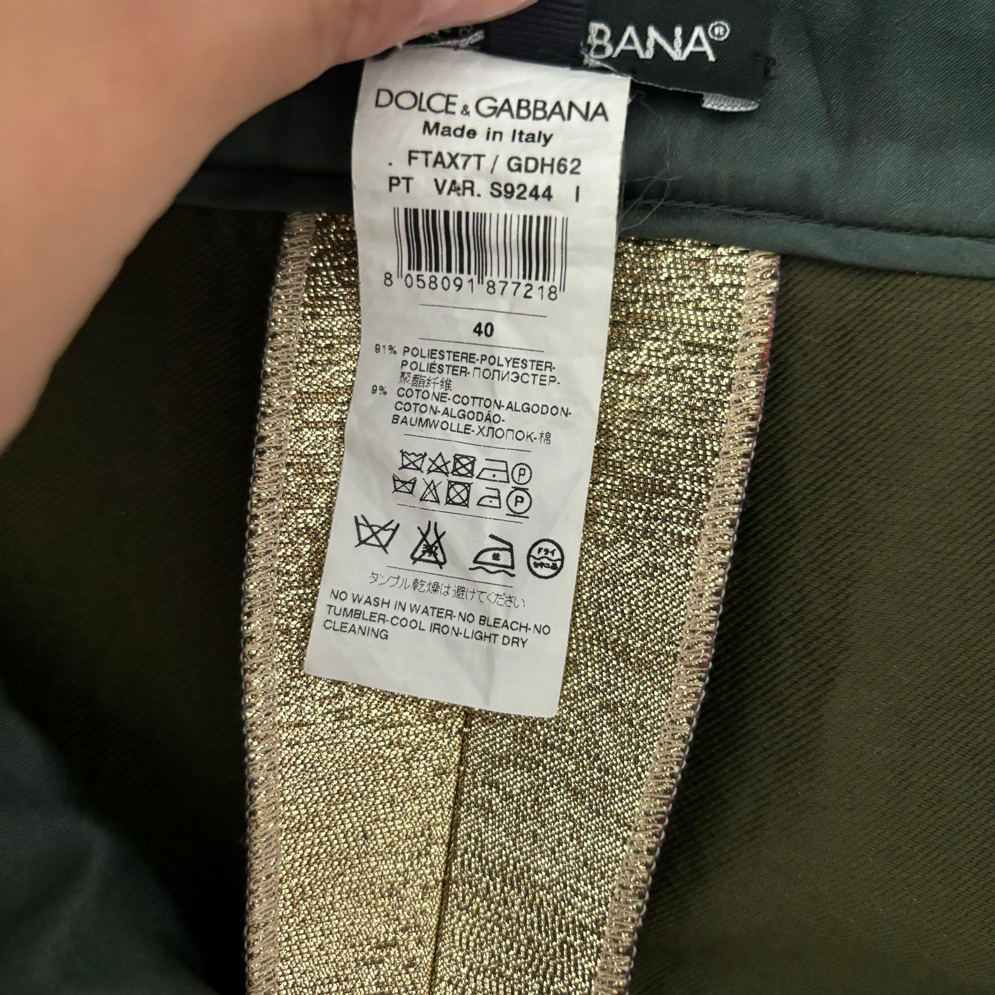 Dolce & Gabbana Couture-Hose aus goldenem, geblümtem Brokat, Kollektion Barock im Angebot 1