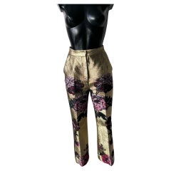 Dolce & Gabbana gold floral brocade couture pants, baroque collection
