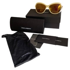 Dolce & Gabbana Pastel made in Italy Butterfly Oversized Sunglasses NIB