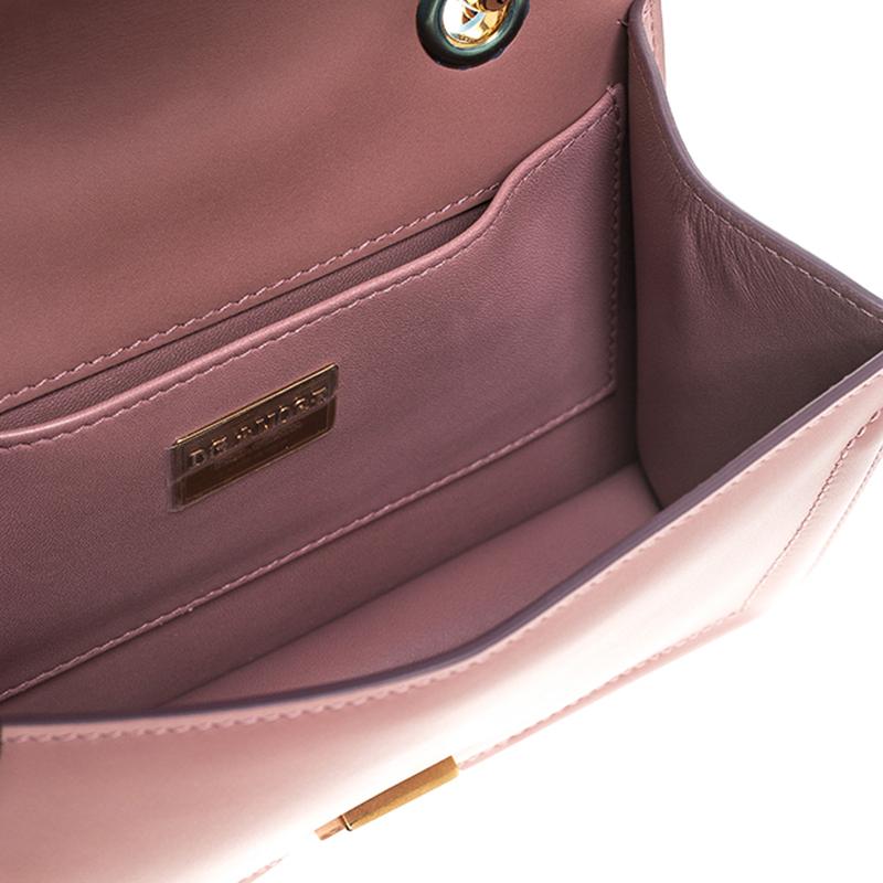 Women's Dolce & Gabbana Pastel Pink Leather DG Amore Chain Shoulder Bag