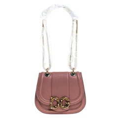 Dolce & Gabbana Pastel Pink Leather Small Amore Crossbody Bag