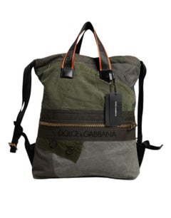 Dolce & Gabbana Patchwork Canvas Backpack — Green