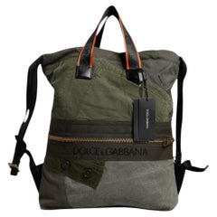 Dolce & Gabbana Patchwork Canvas Backpack — Green
