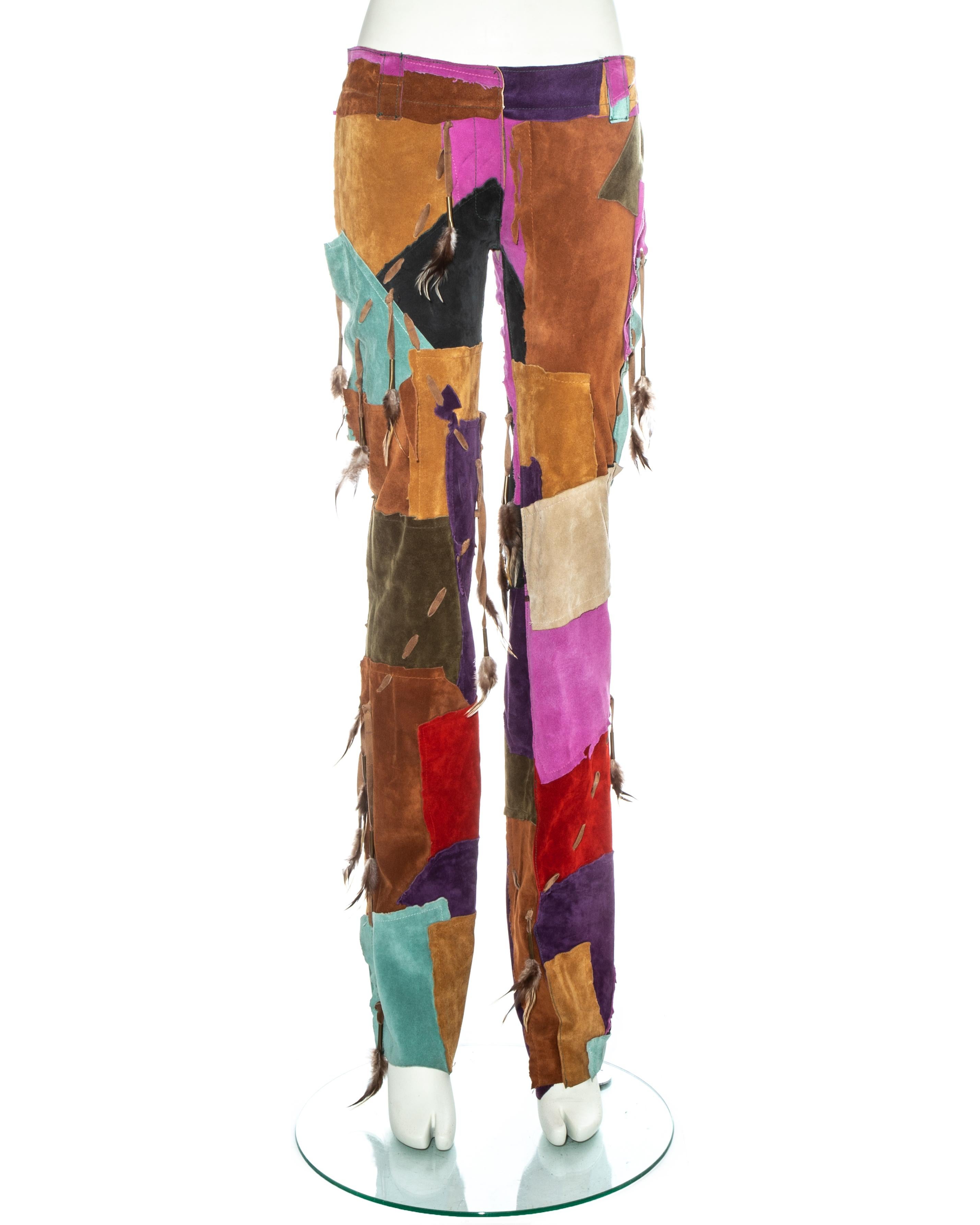 Dolce & Gabbana multicoloured patchwork suede feathered pants

Fall-Winter 2002