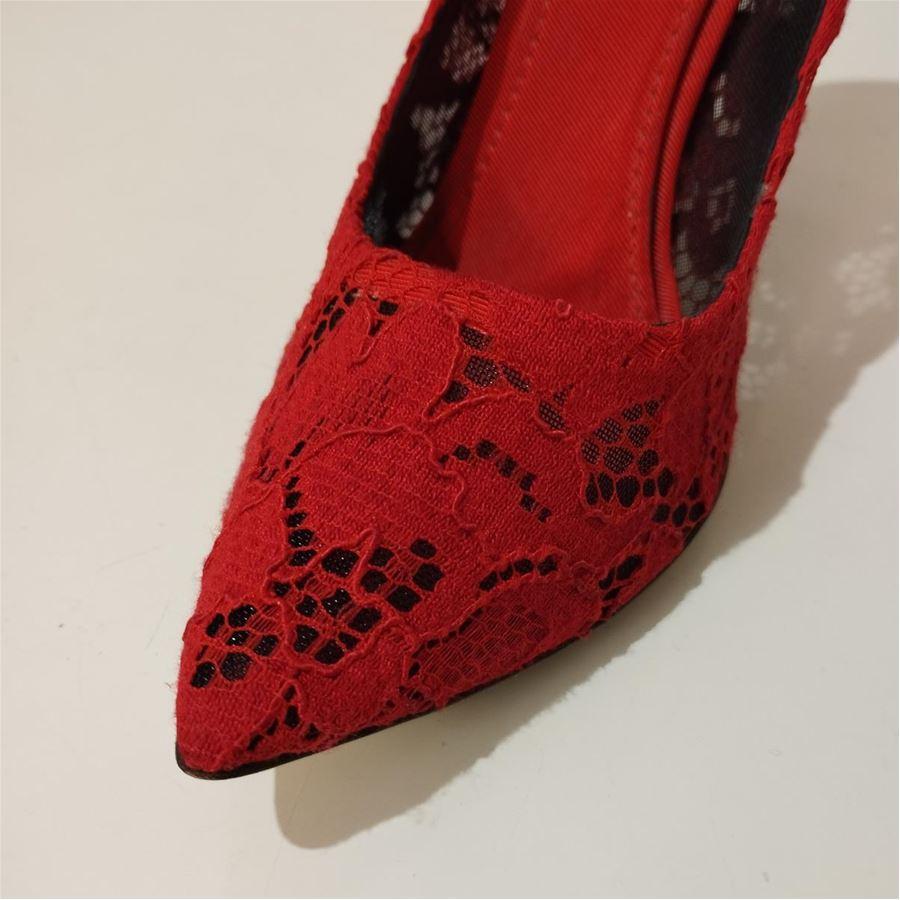 Dolce & Gabbana Patent Dekolleté Größe 37 1/2 (Rot) im Angebot