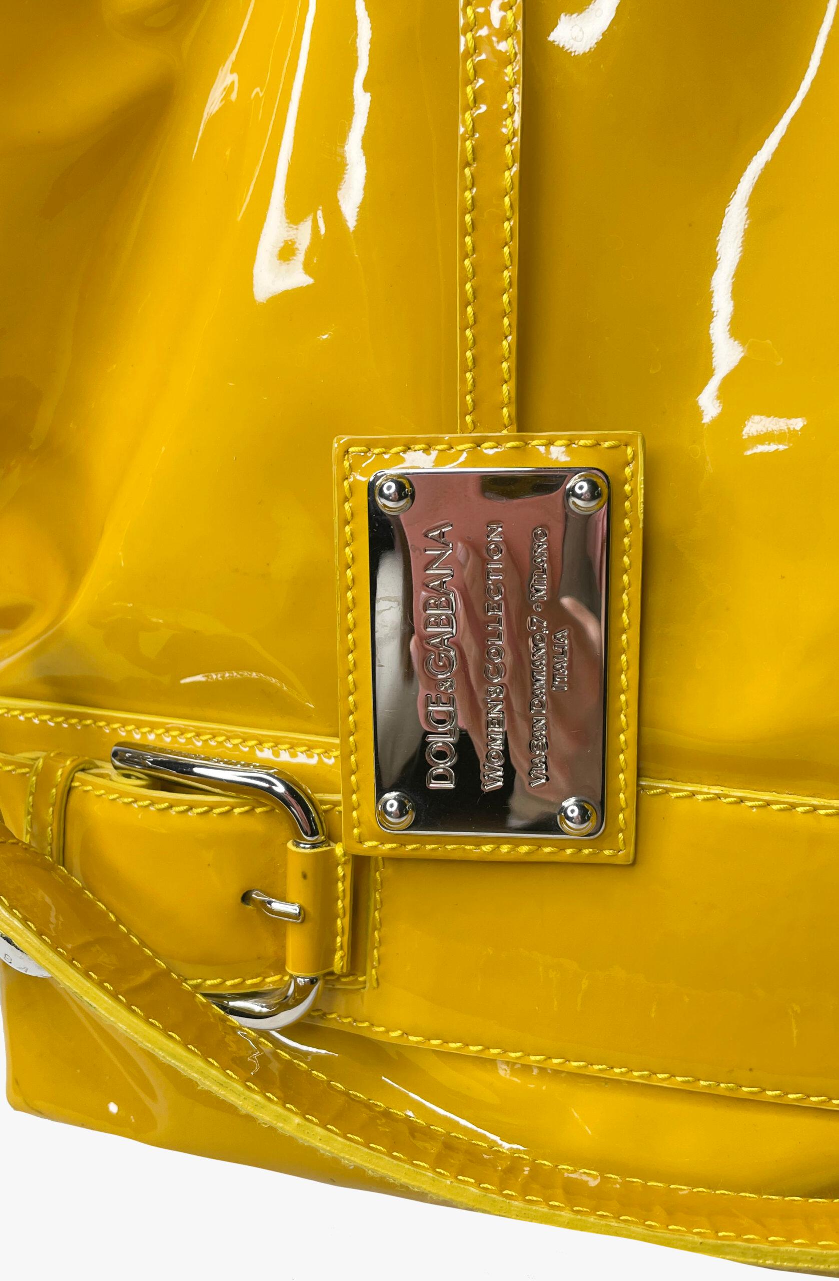 Orange Sac en cuir verni Dolce & Gabbana, années 2000 en vente