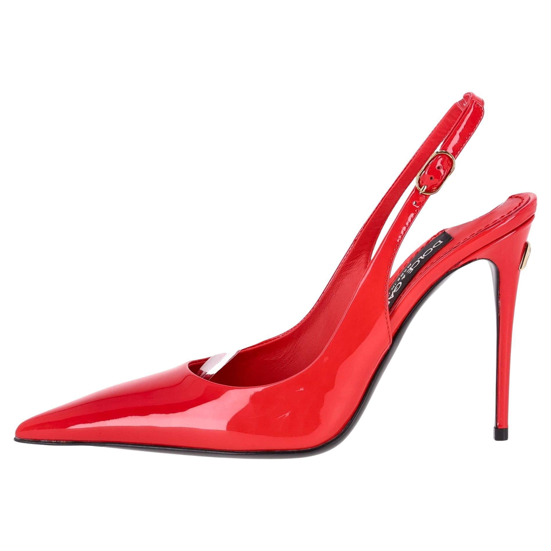 Dolce & Gabbana Patent Leather Slingback Heels For Sale