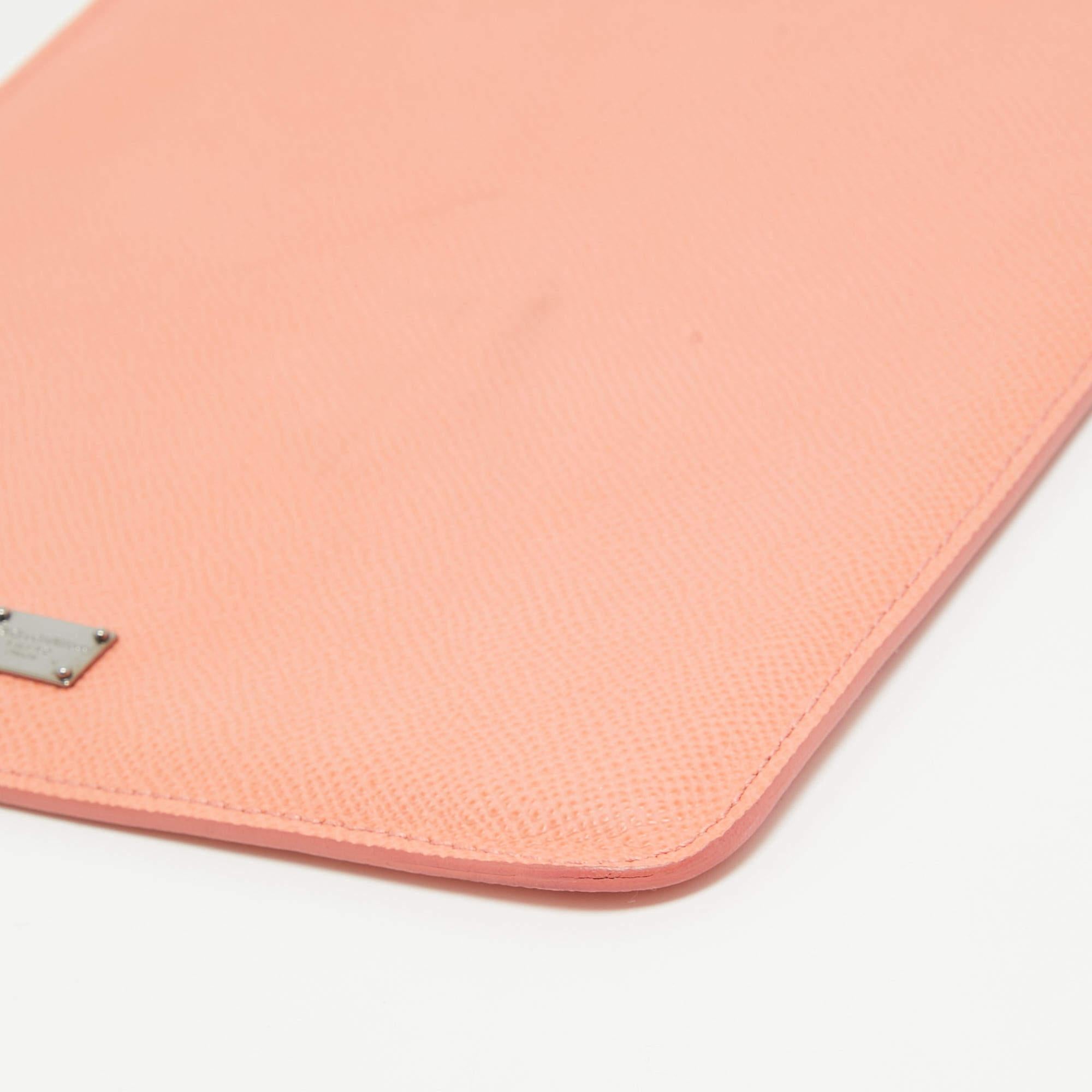Dolce & Gabbana Peach Leather iPad Case For Sale 5