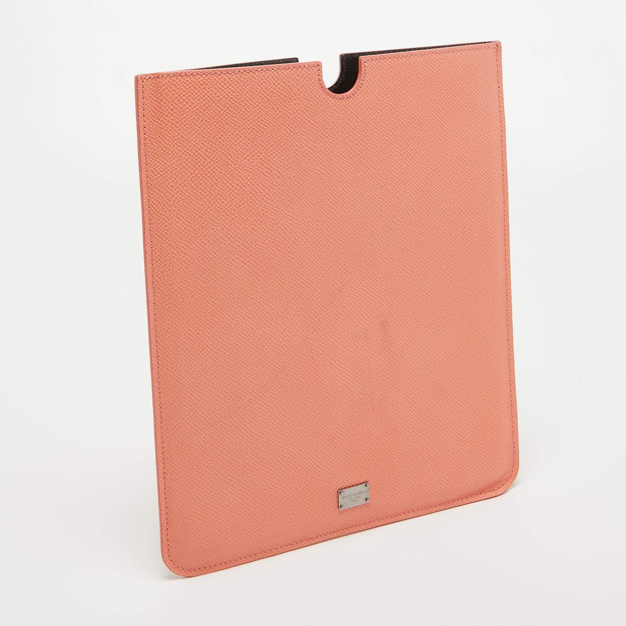 Orange Dolce & Gabbana Peach Leather iPad Case For Sale