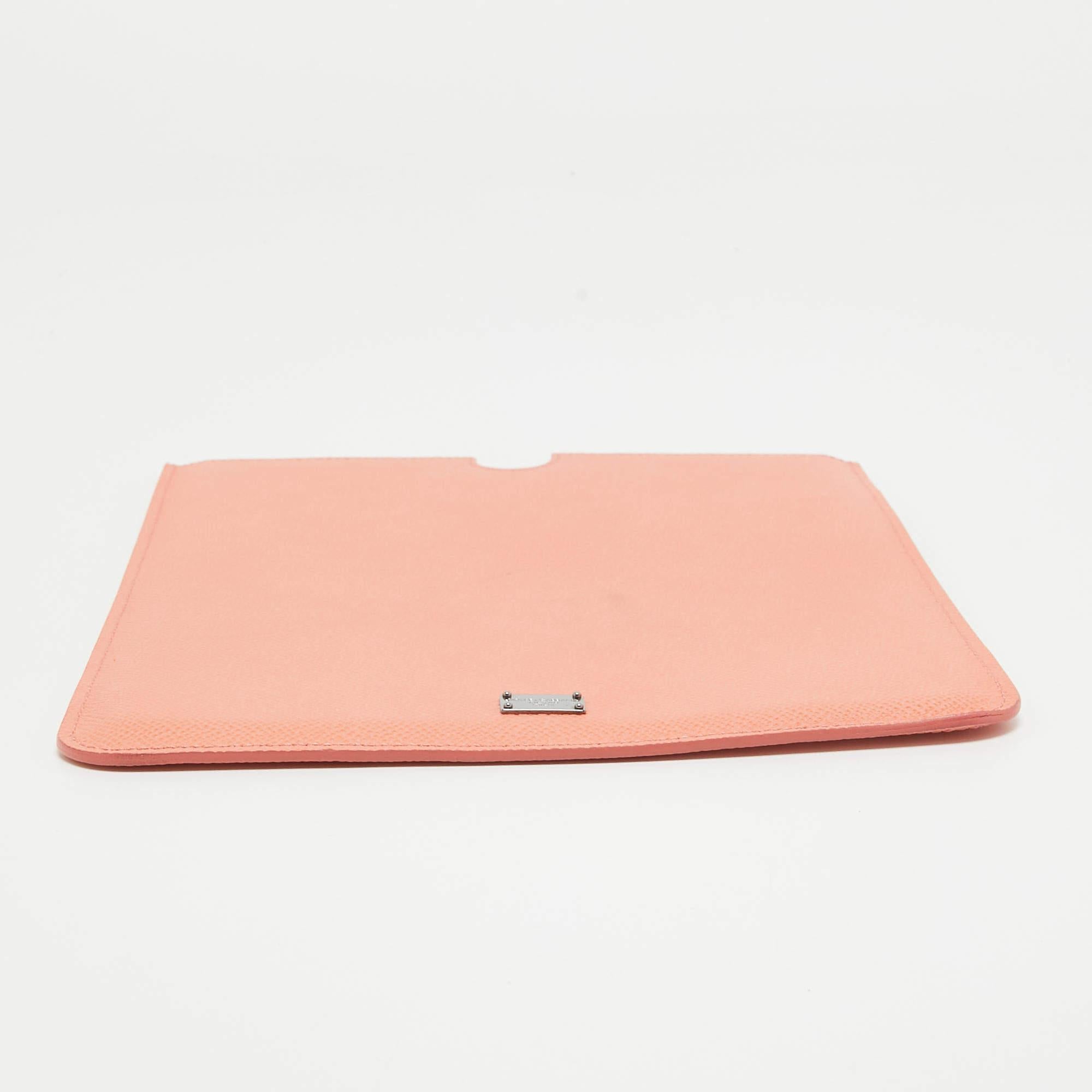 Dolce & Gabbana Peach Leather iPad Case For Sale 2
