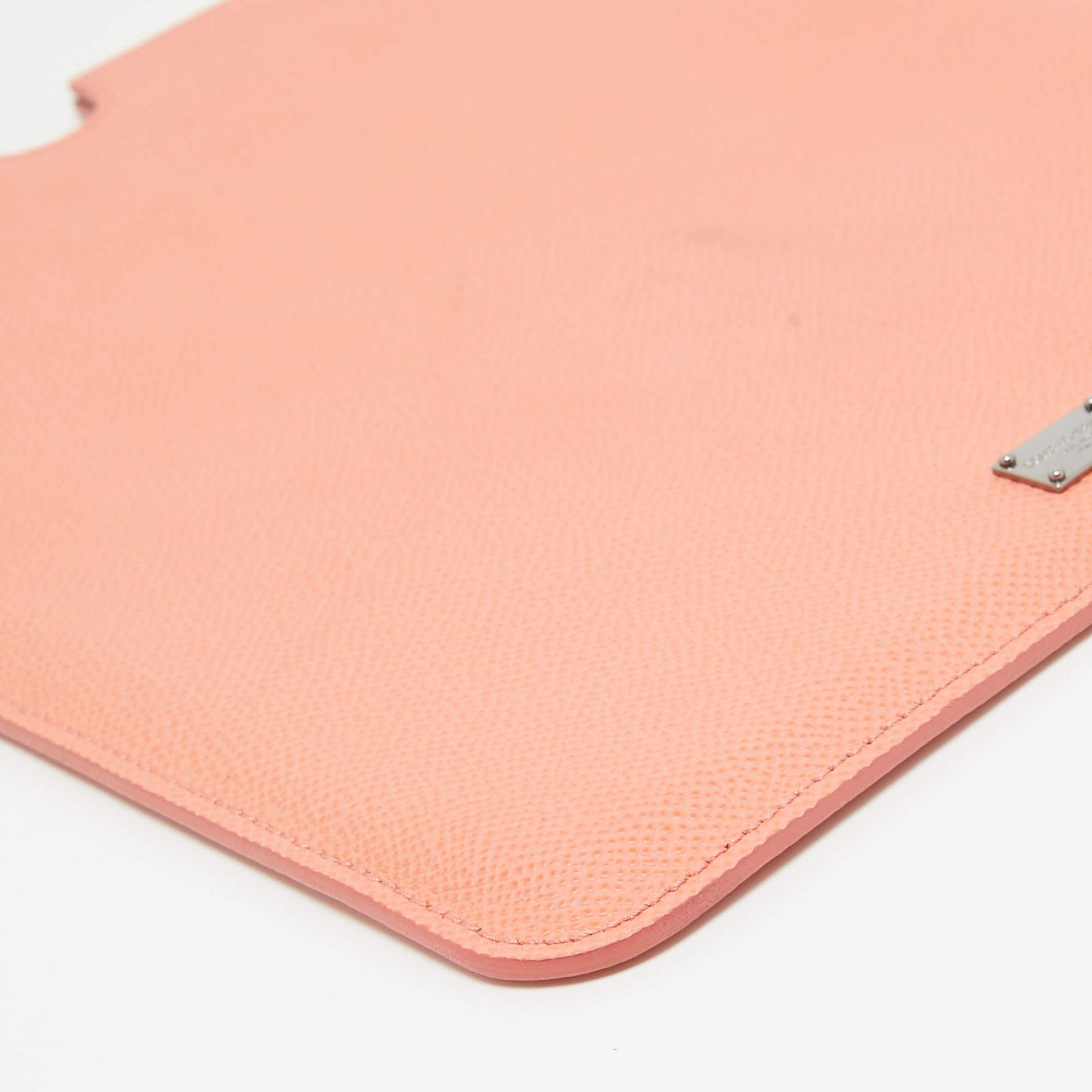 Dolce & Gabbana Peach Leather iPad Case For Sale 4