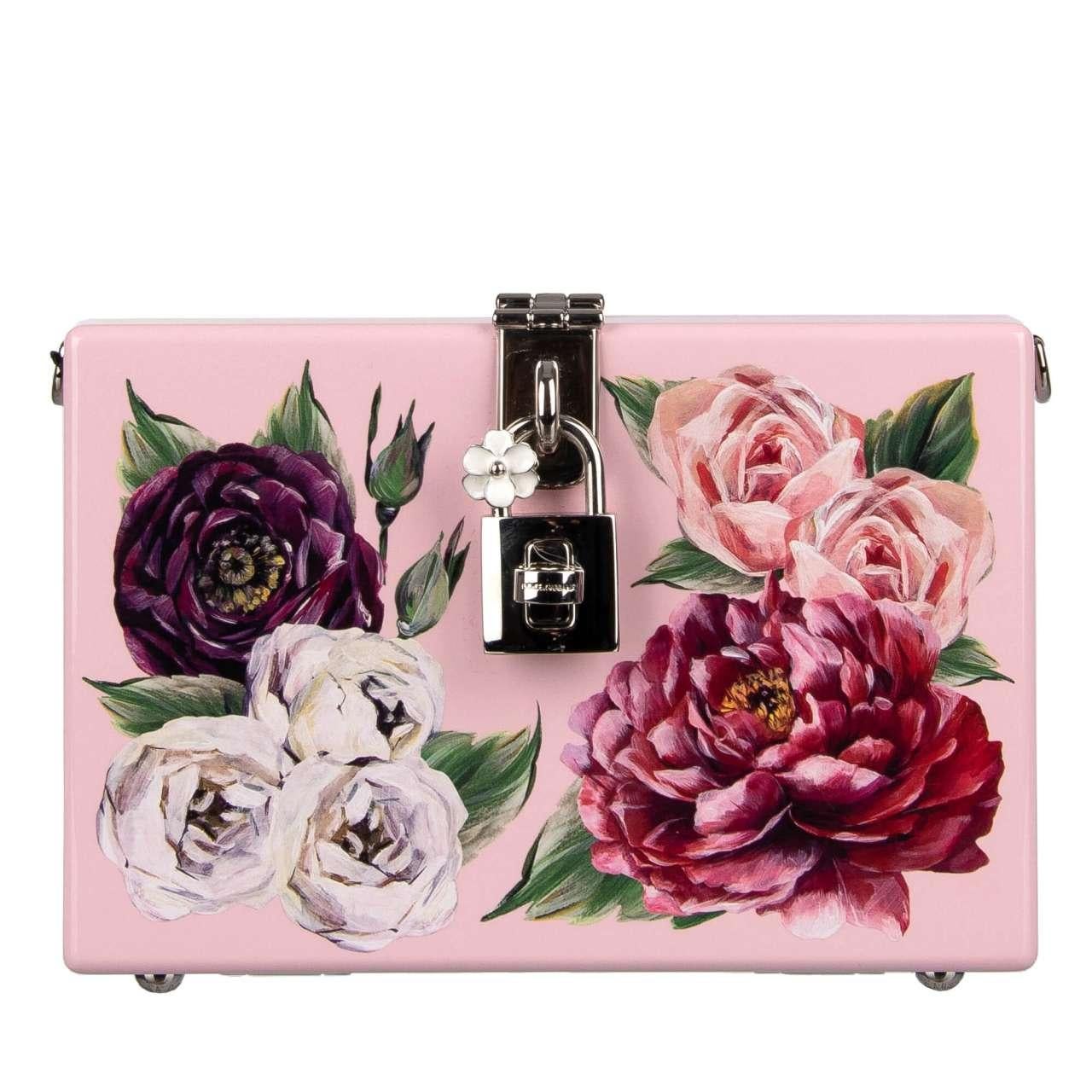 - Peony flowers printed shoulder bag / clutch DOLCE BOX with shoulder strap and decorative buckle with a flower by DOLCE & GABBANA - RUNWAY - Dolce & Gabbana Fashion Show - New without Tag; with Dustbag and Authenticity Card - Former RRP: EUR 2.150