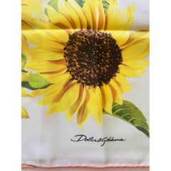 Dolce & Gabbana Peony Printed Silk Head Scarf Necktie in Multicolour