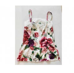 Dolce & Gabbana Peony Rose
printed Silk lace top