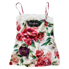 Dolce & Gabbana Peony Rose
printed Silk lace top