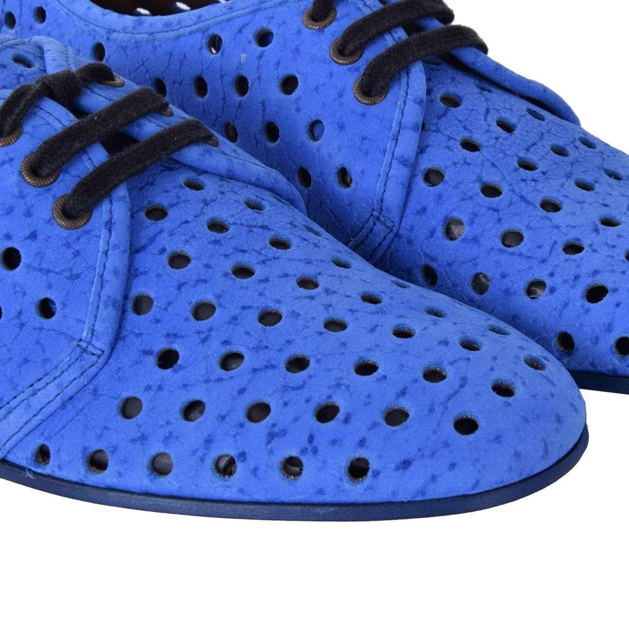 Dolce & Gabbana - Perforated Shoes AMALFI Blue EUR 39 In Excellent Condition For Sale In Erkrath, DE