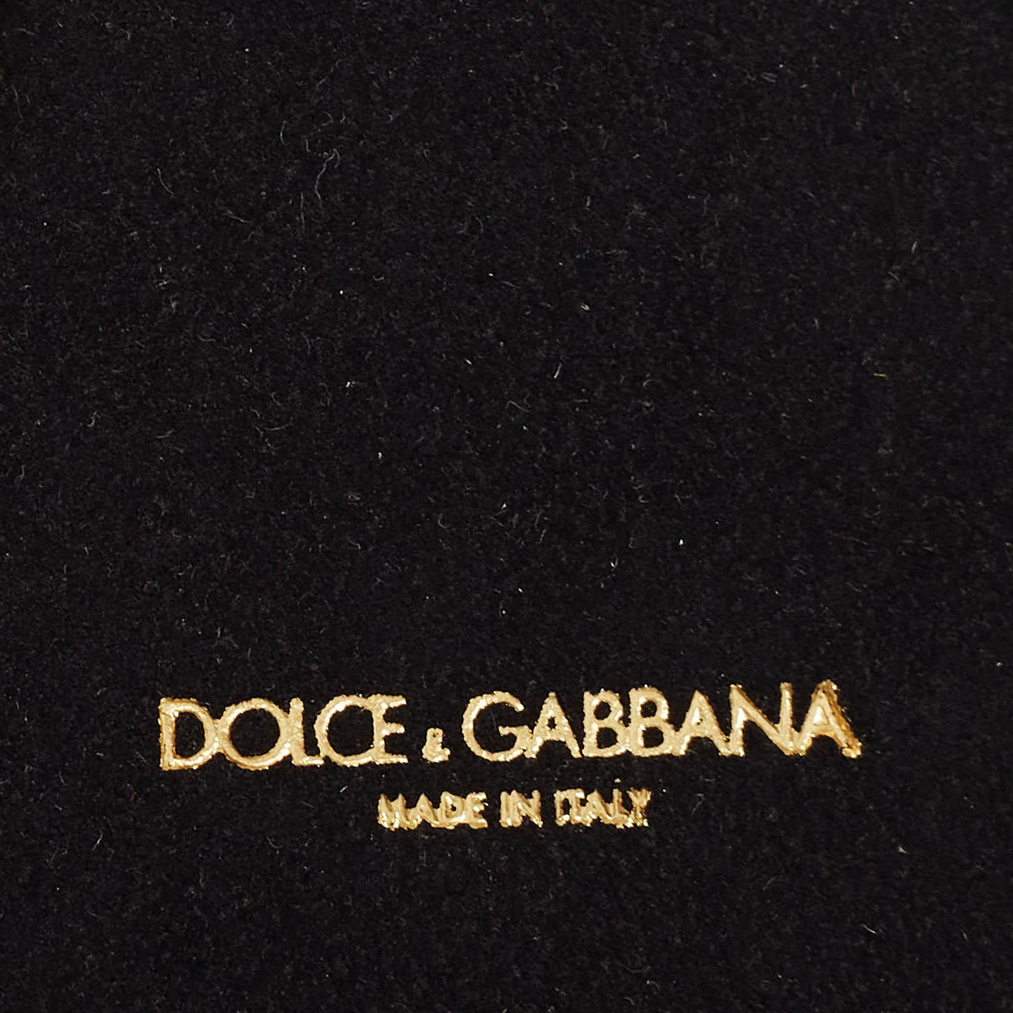 Black Dolce & Gabbana Pineapple Crystals Leather iPhone 6/6s Plus Cover For Sale