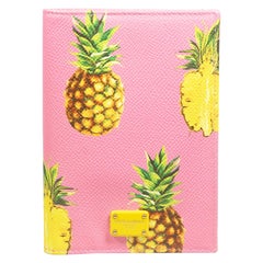 Dolce & Gabbana Pineapple Leather Passport Holder