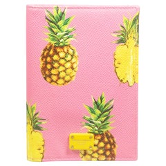 Dolce & Gabbana Pineapple Leather Passport Holder