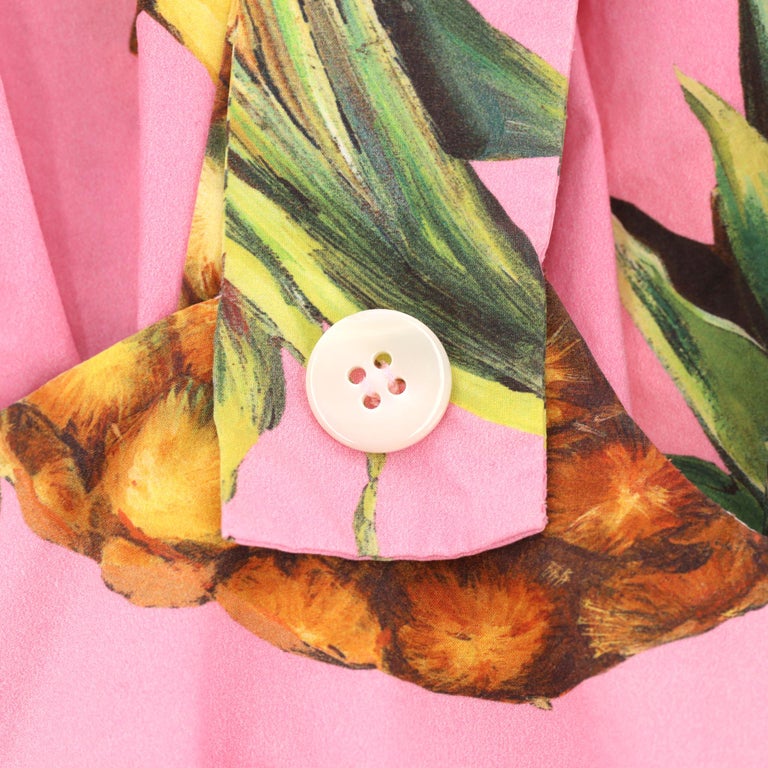 dolce and gabbana pink pineapple dress Dolce & Gabbana Pineapple Print Cotton Dress