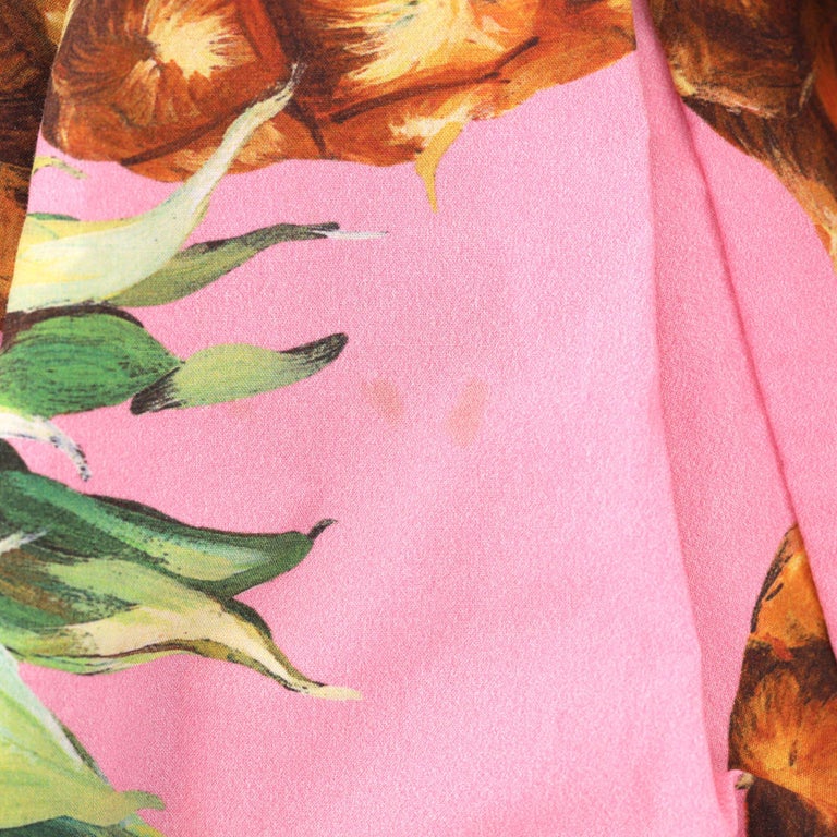 dolce and gabbana pink pineapple dress Dolce & gabbana Midi Pineapple Print Dress