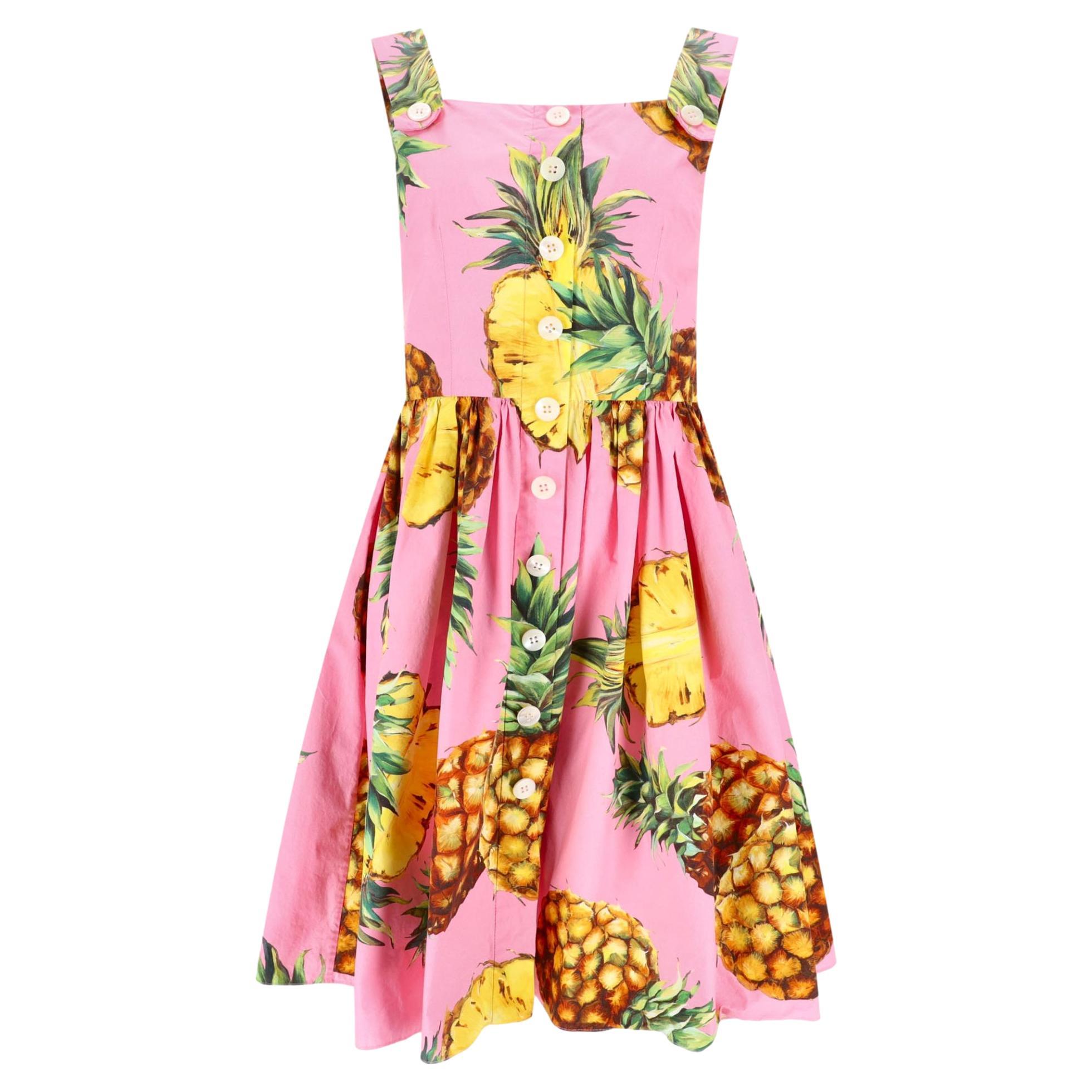 Dolce & Gabbana - Robe en coton imprimé ananas
