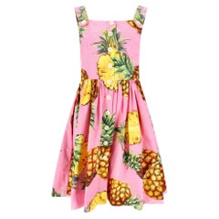 Dolce & Gabbana Pineapple Print Cotton Dress