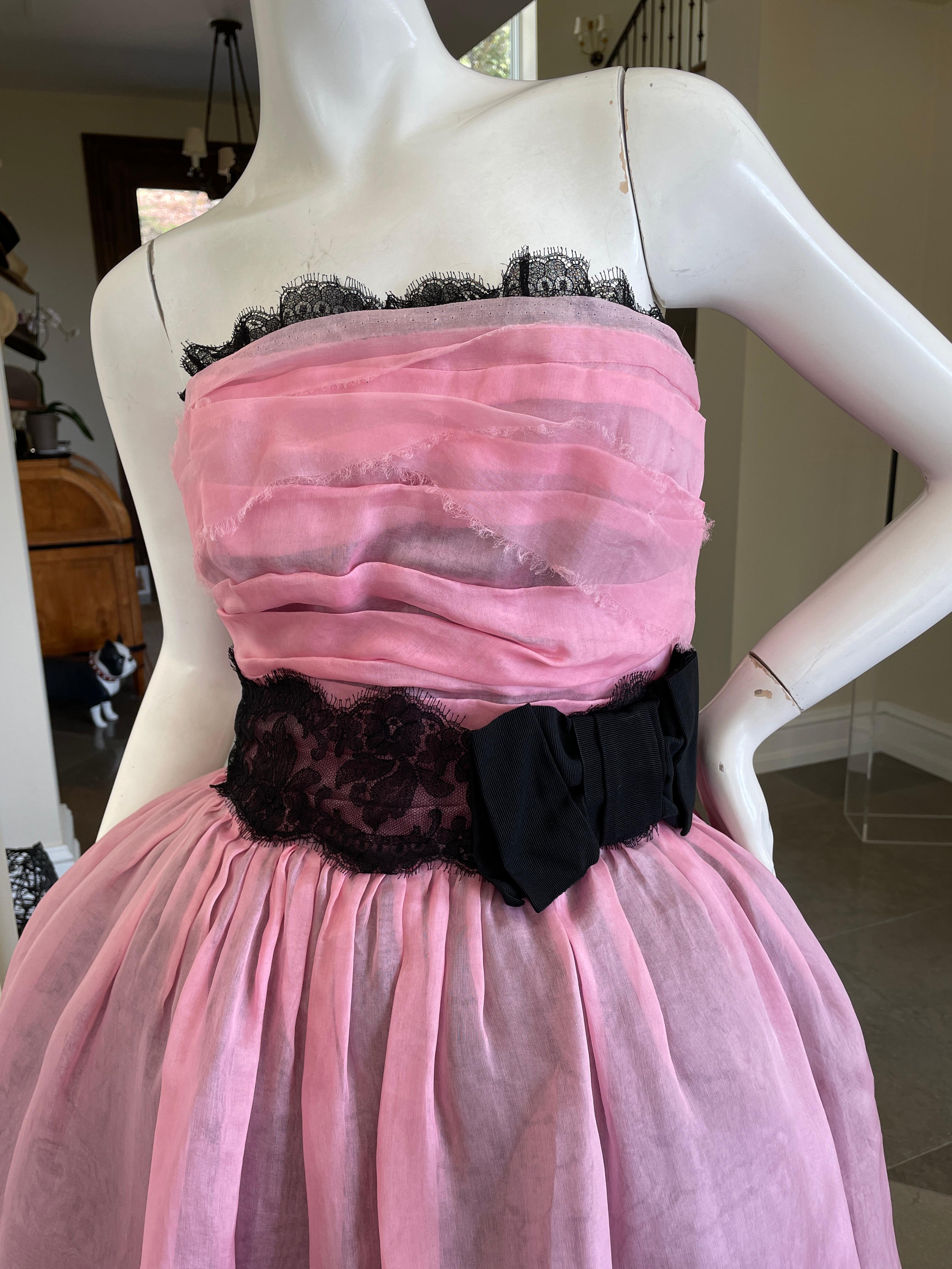 Dolce & Gabbana Pink 1950's Style Vintage Cocktail Dress w Corset Lacing Detail  For Sale 5
