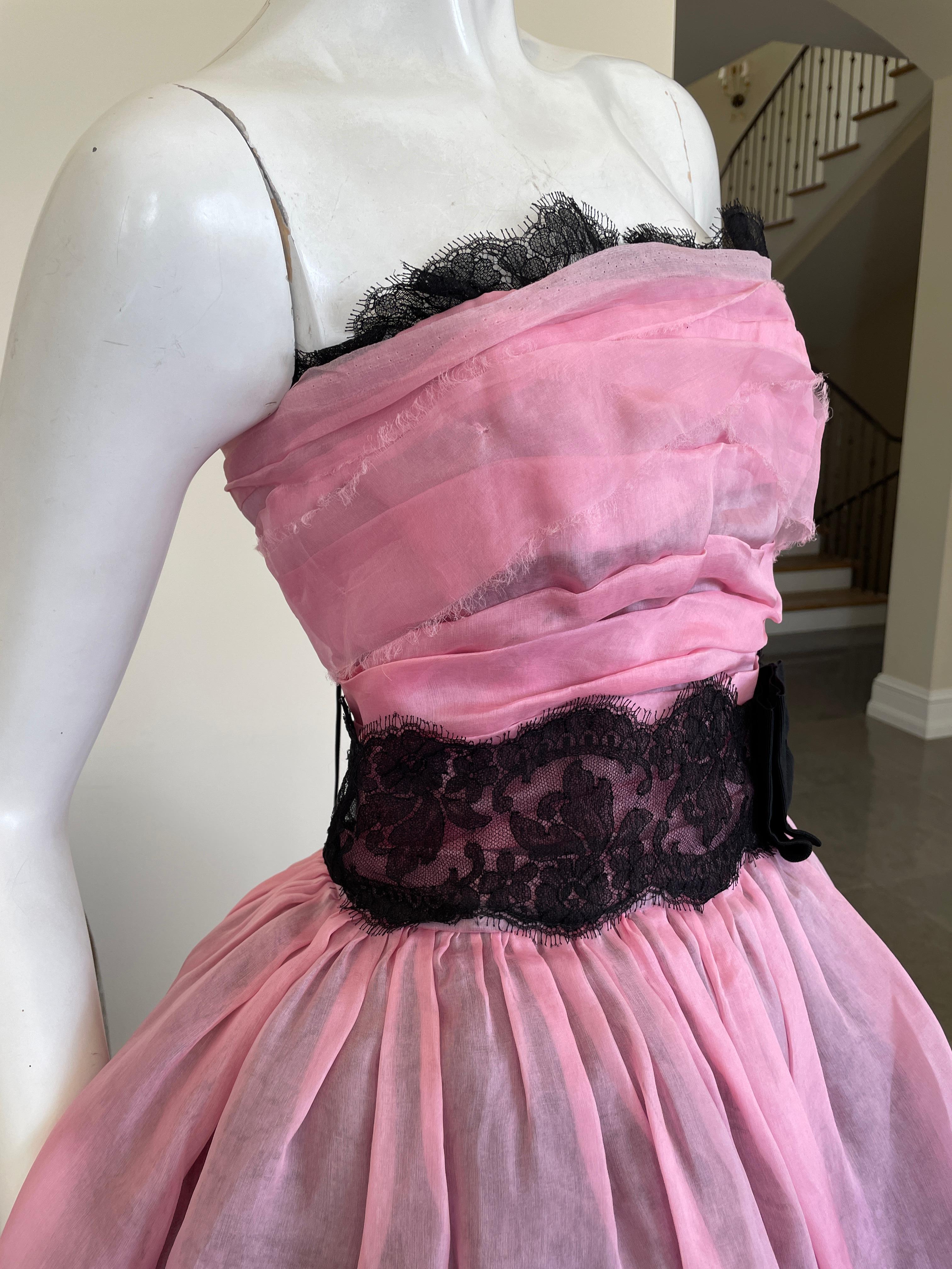 Women's Dolce & Gabbana Pink 1950's Style Vintage Cocktail Dress w Corset Lacing Detail  For Sale