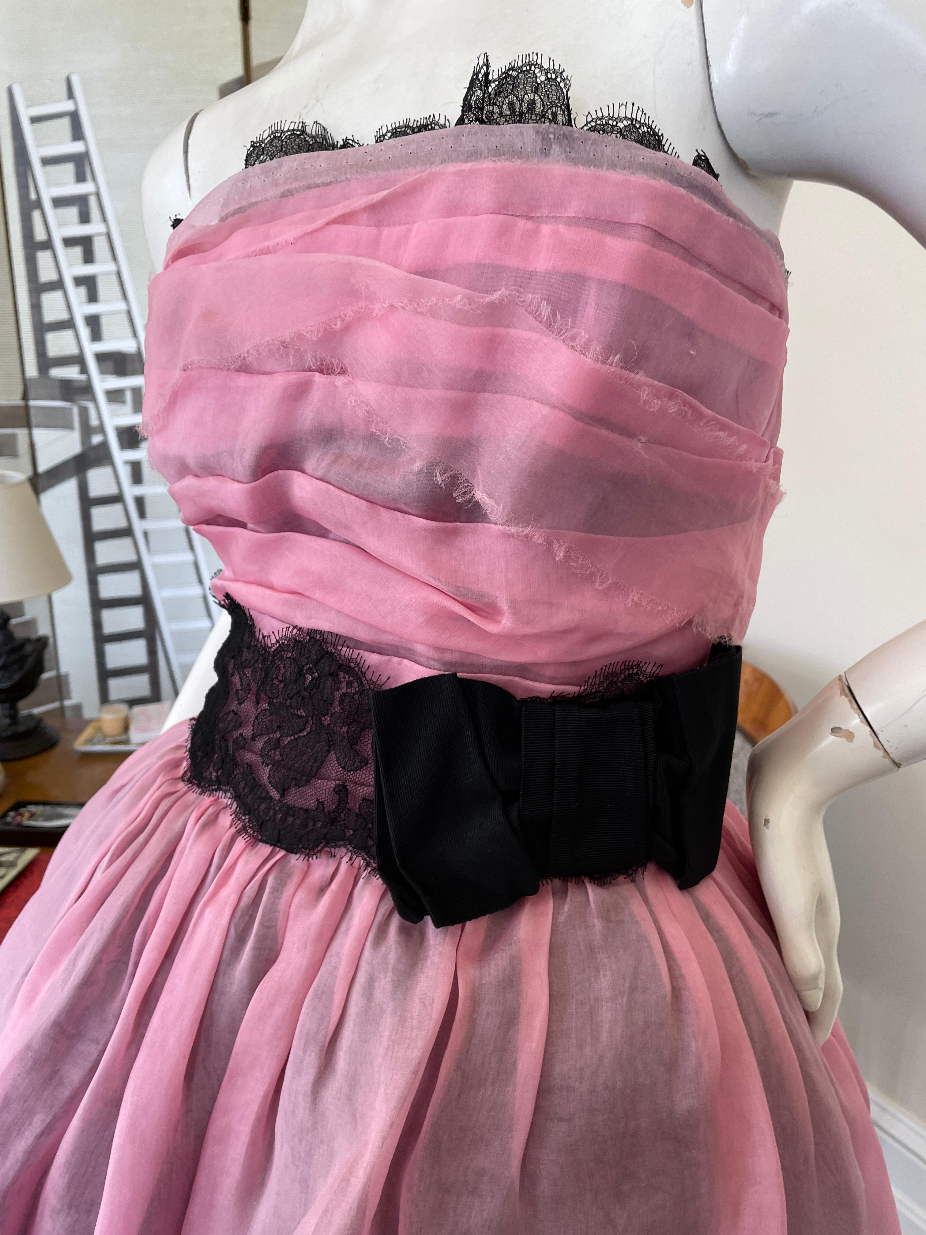 Dolce & Gabbana Pink 1950's Style Vintage Cocktail Dress w Corset Lacing Detail  For Sale 1