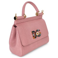 Sac Dolce & Gabbana rose 2019 SICILY SMALL en simili-lézard