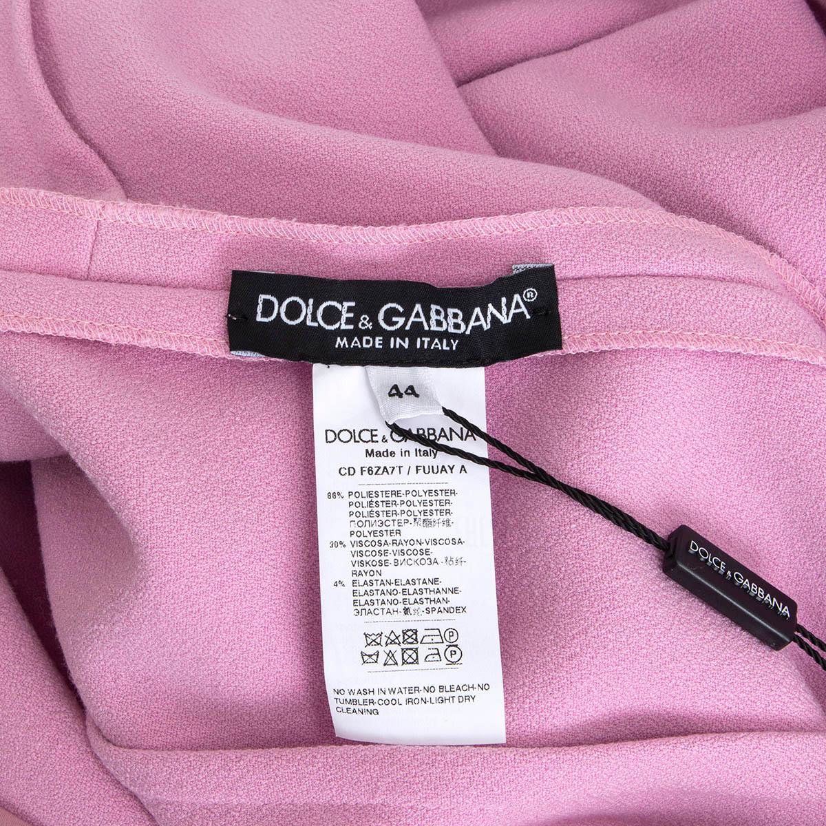Pink DOLCE & GABBANA pink 2022 SABLE LONG SLEEVE MINI Dress 44 L For Sale