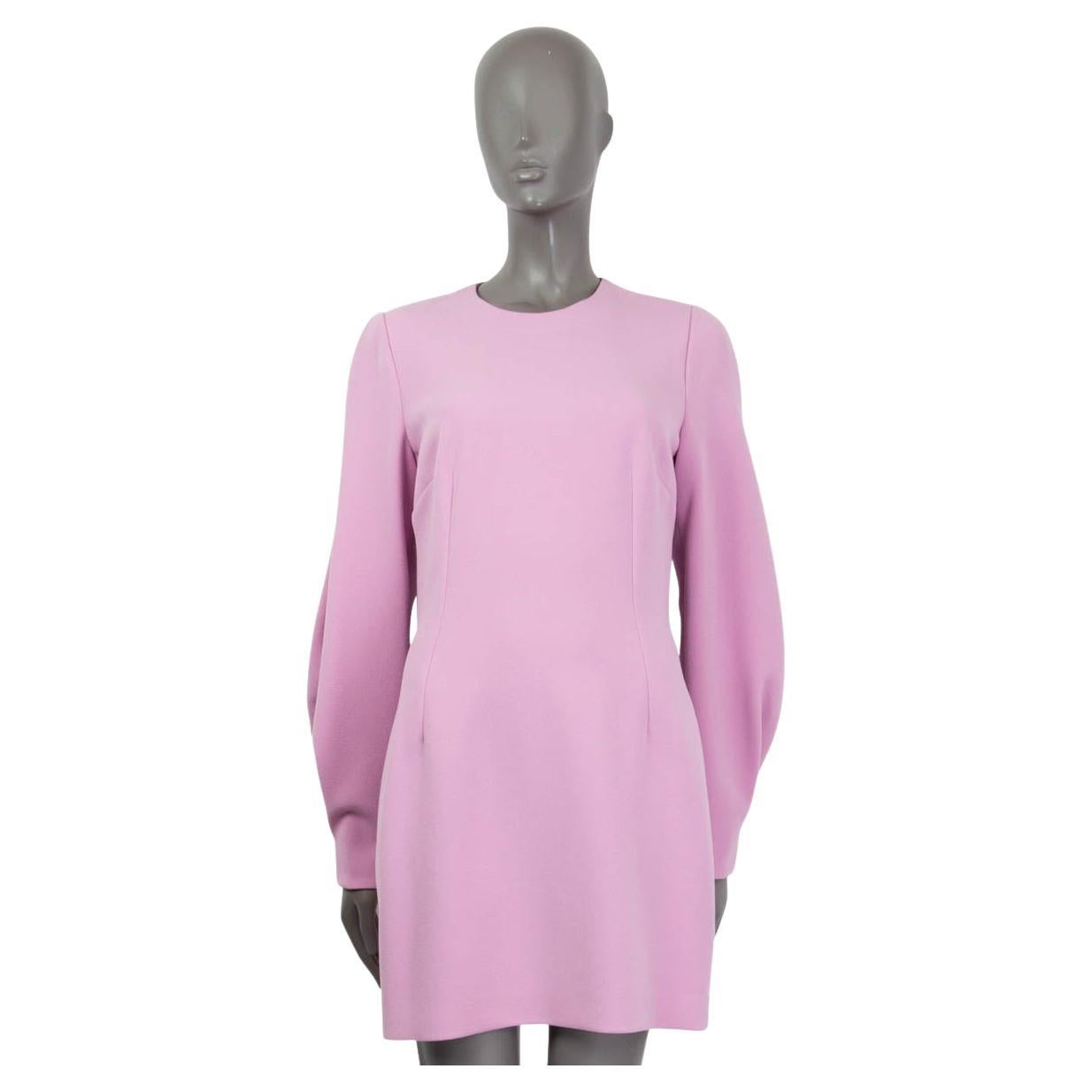 DOLCE & GABBANA pink 2022 SABLE LONG SLEEVE MINI Dress 44 L For Sale