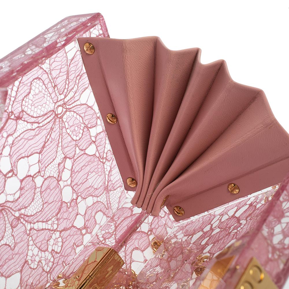 Women's Dolce & Gabbana Pink Acrylic Lace Dolce Box Bag