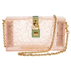 Dolce & Gabbana Pink Acrylic Lace Dolce Box Bag