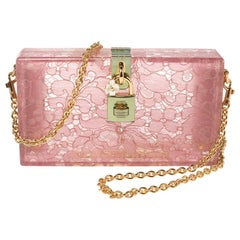 Dolce & Gabbana Pink Acrylic Lace Dolce Box Bag