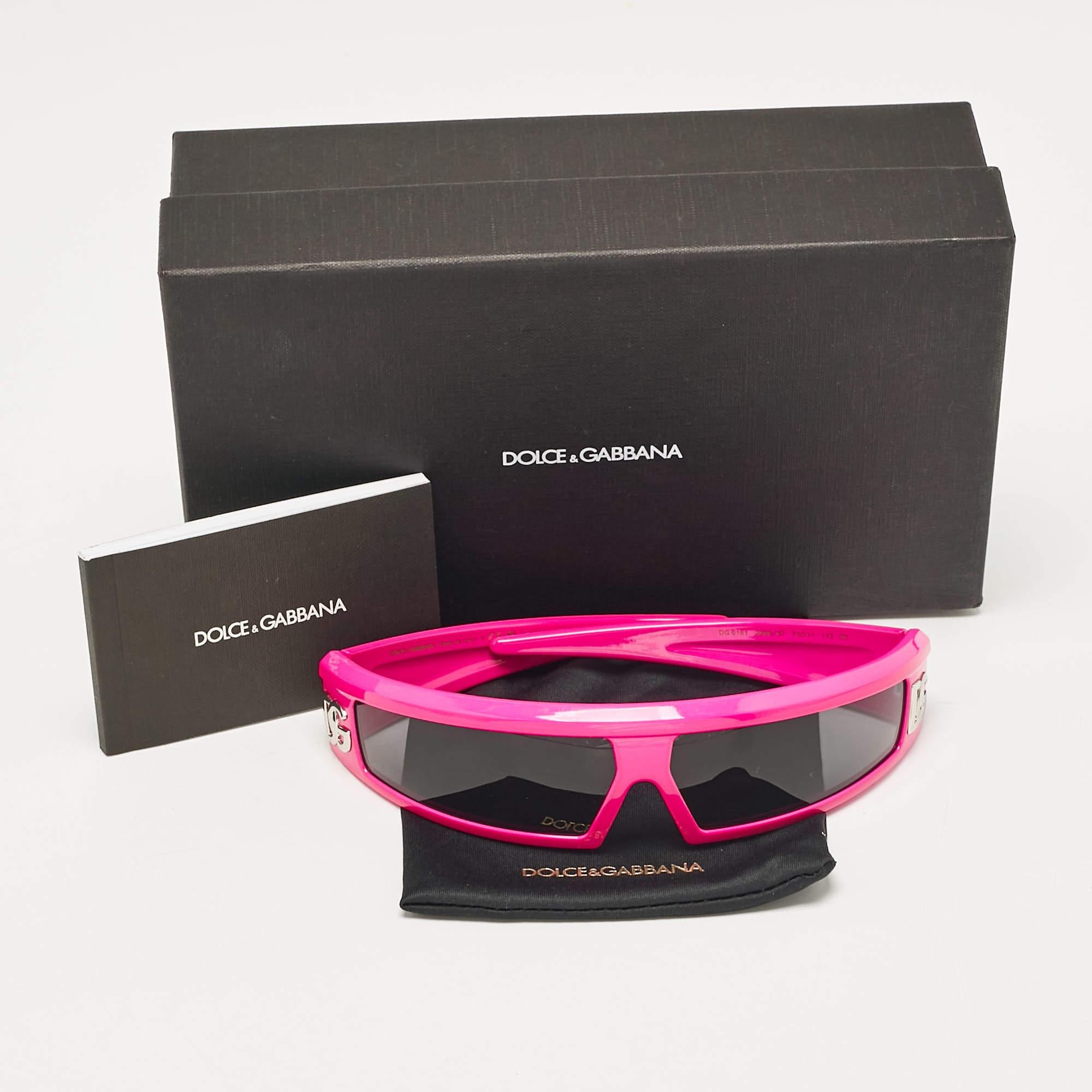 Women's Dolce & Gabbana Pink/Black DG6181 Shield Sunglasses For Sale