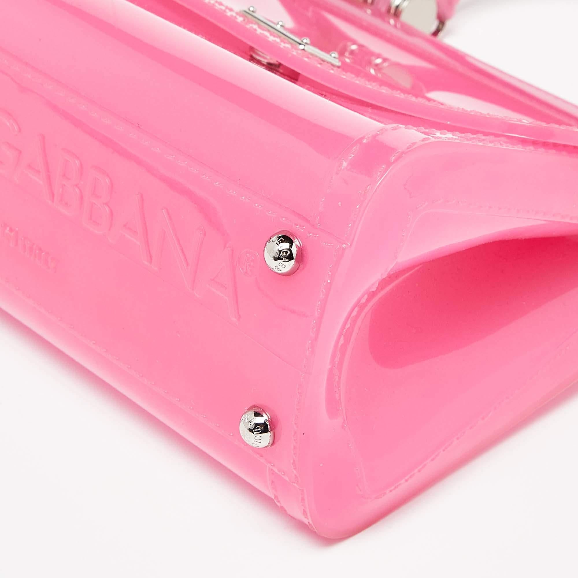 Dolce & Gabbana Pink/Black Jelly Miss Sicily Top Handle Bag 1
